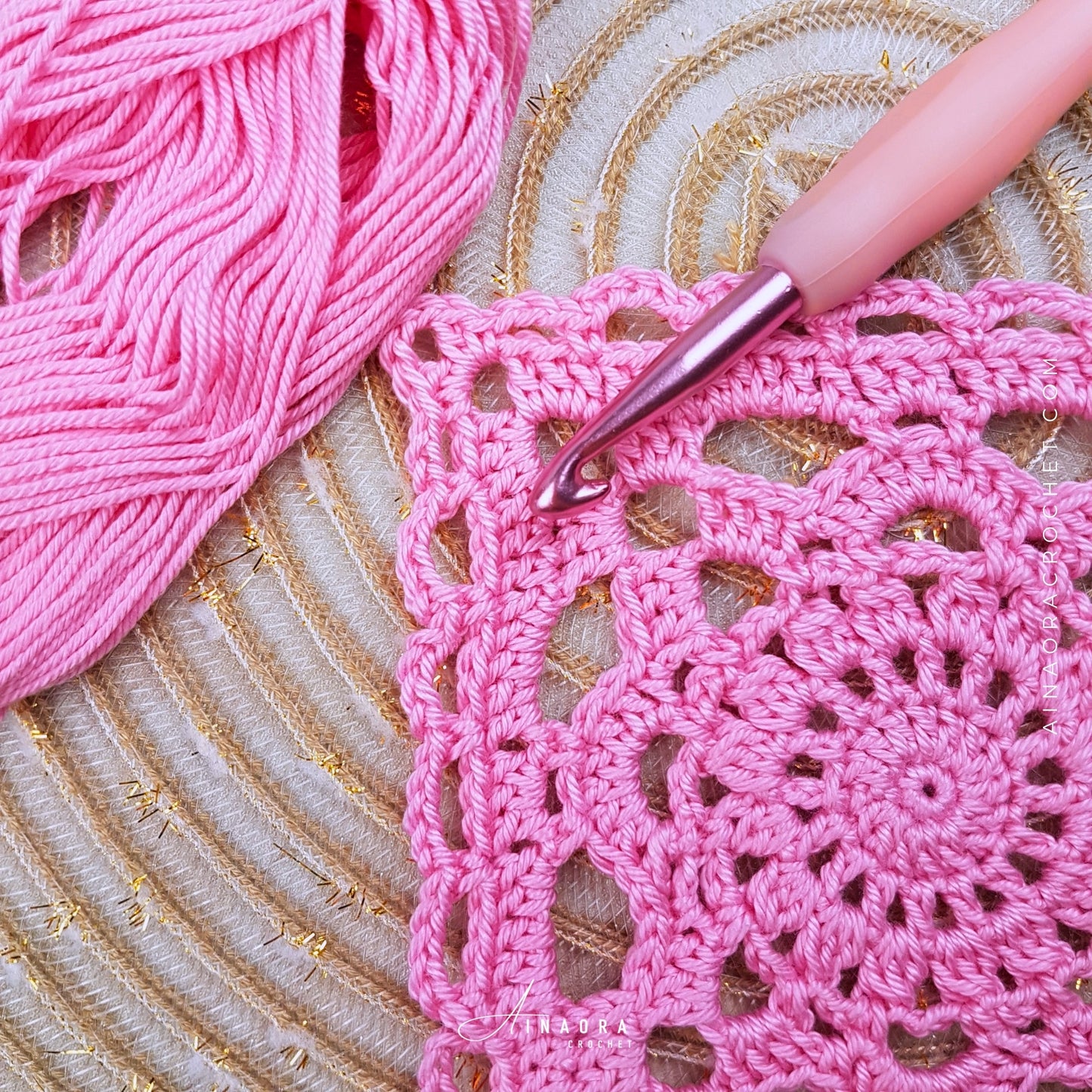 Cherry Blossom Square Crochet Pattern