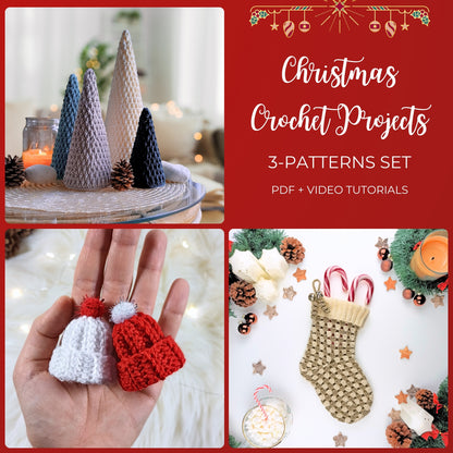 Christmas Bundle - Set of 3 Holiday Crochet Patterns