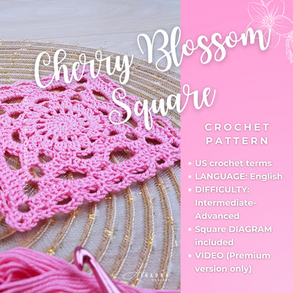 Lacy Squares Bundle: Set of 2 crochet patterns Cherry Blossom and Willow Granny Square