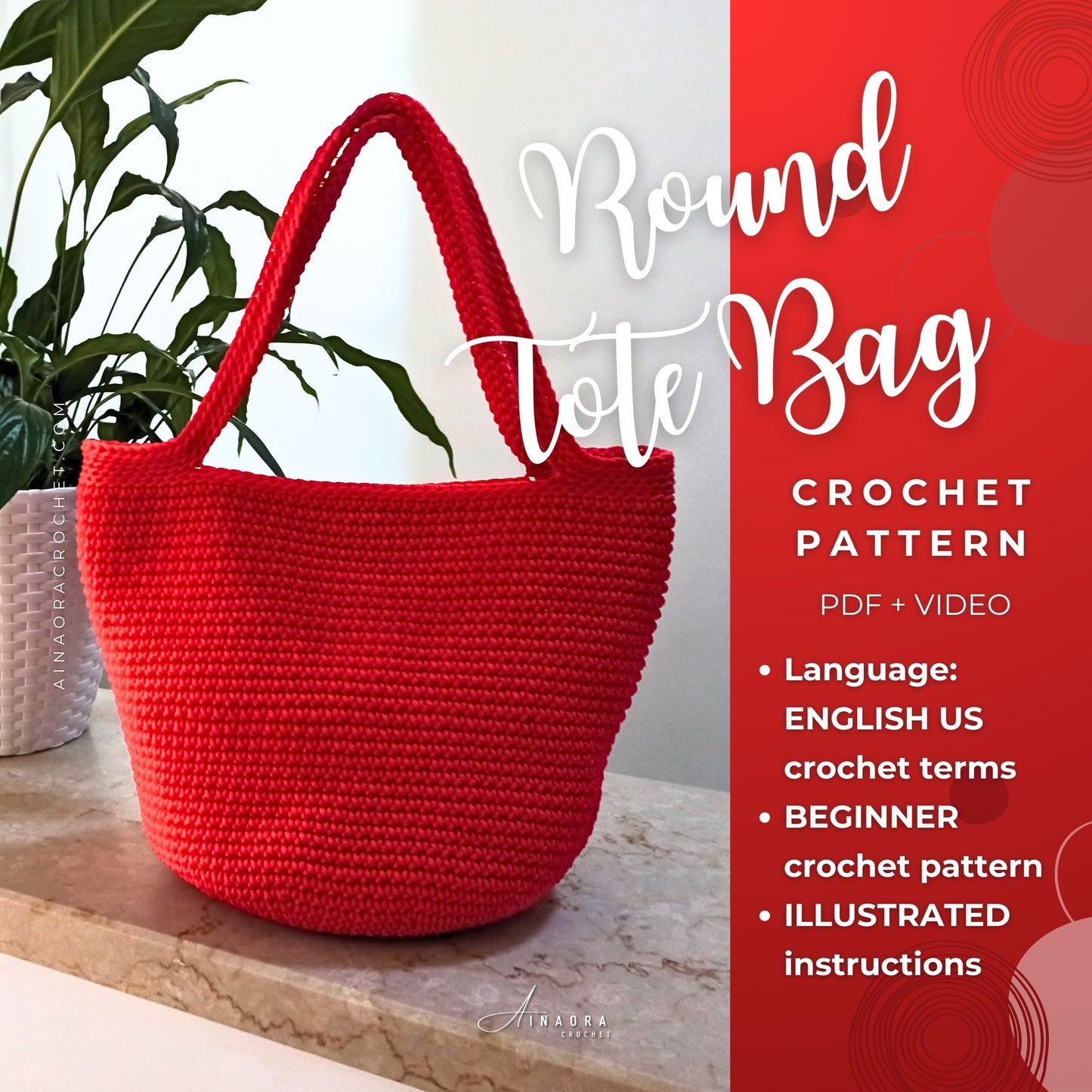 Easy Round Tote Bag Crochet Pattern