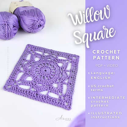 Willow Granny Square Crochet Pattern