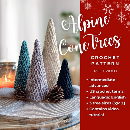 Alpine Cone Trees Crochet Pattern