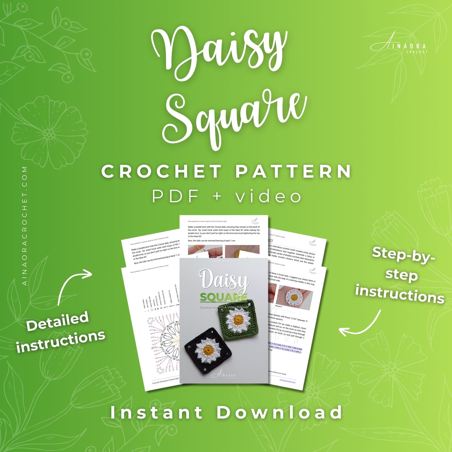 Daisy Square Crochet Pattern