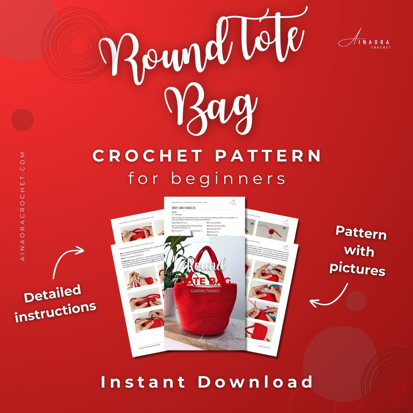 Easy Round Tote Bag Crochet Pattern