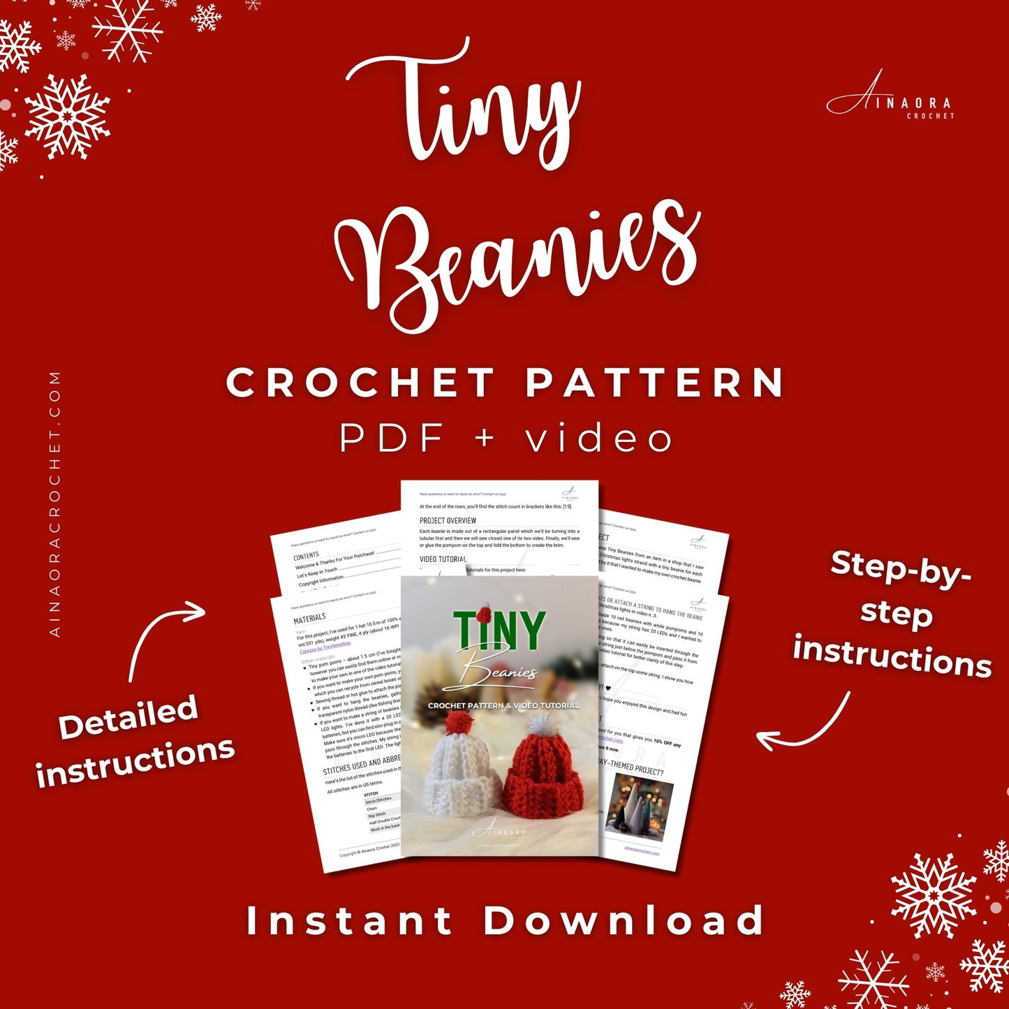 Christmas Bundle - Set of 3 Holiday Crochet Patterns