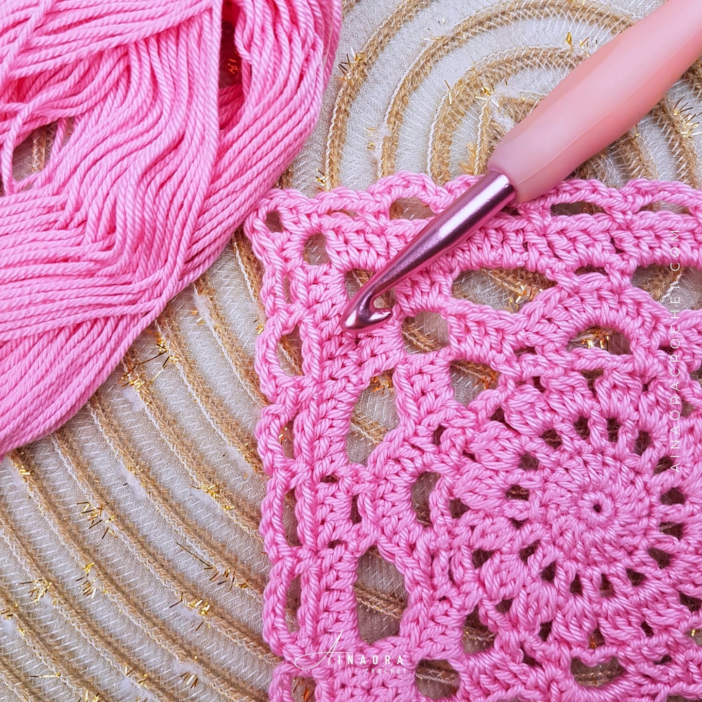 Lacy Squares Bundle: Set of 2 crochet patterns Cherry Blossom and Willow Granny Square