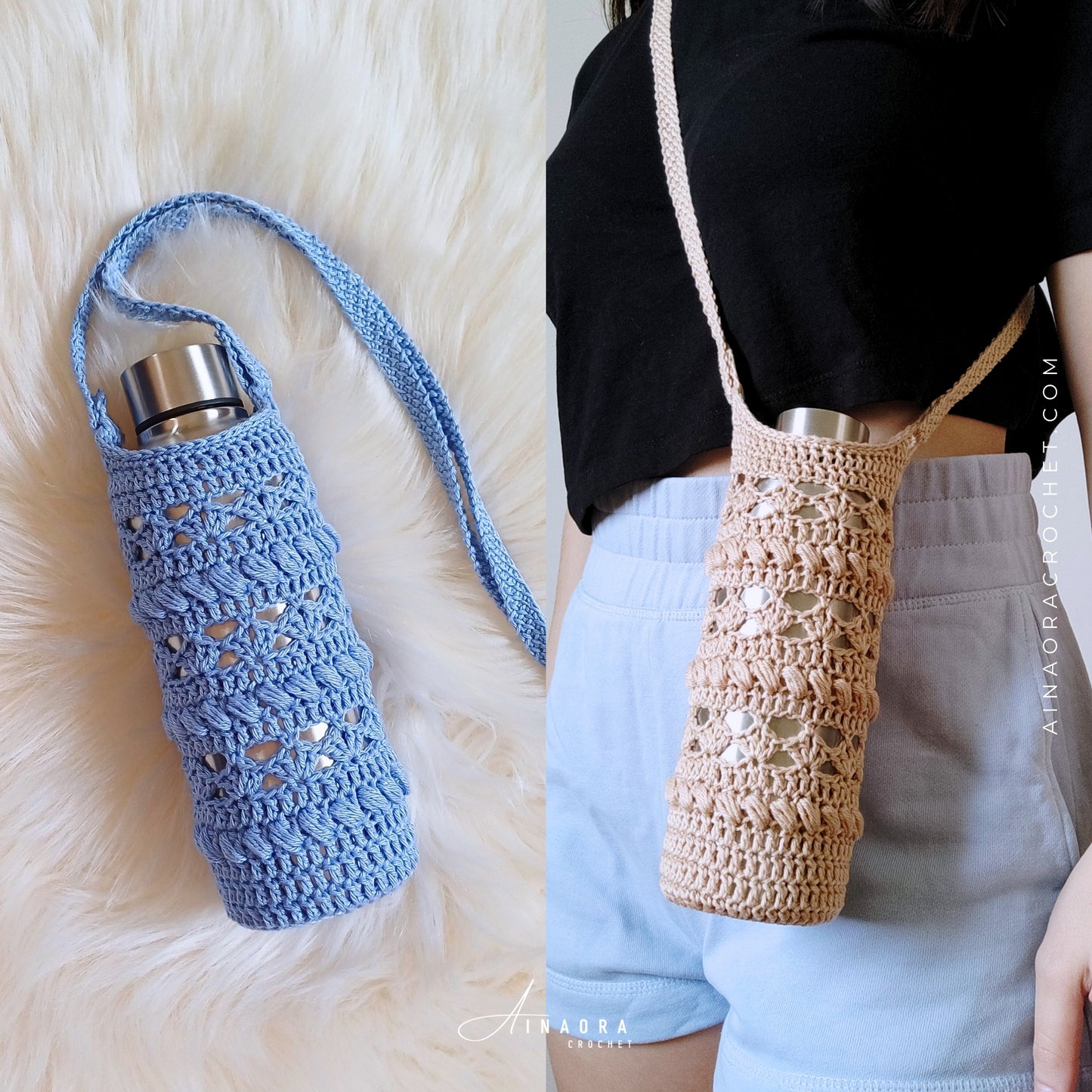 Shell Boho Bottle Crossbody Bag Crochet Pattern