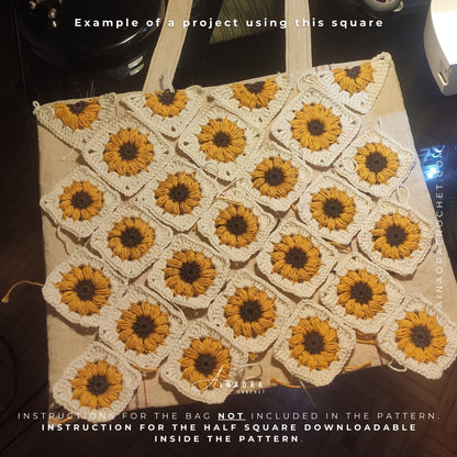 Sunflower Square Crochet Pattern